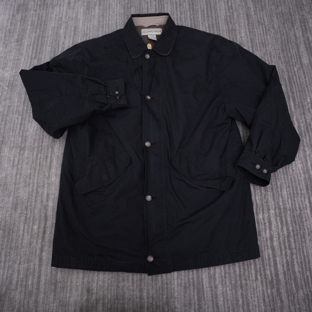 Cutter & Buck Field Jacket Mens M Black Excellent Quilted Lining Zip Front